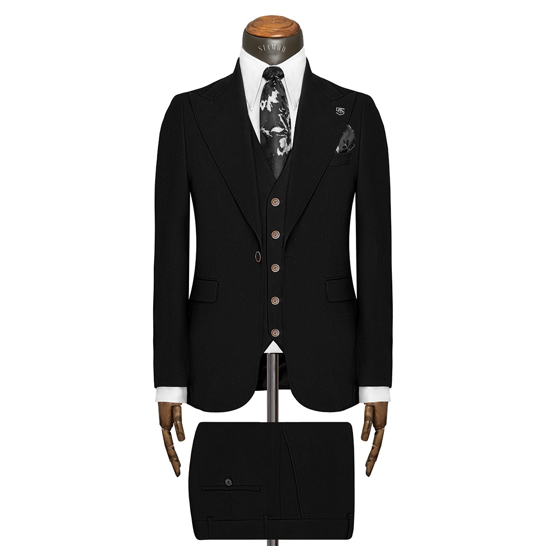 کت وشلوار ژیله دو دکمه دو چاک یقه بلیزر شاخدار التین سیامد jolf _22/07/402