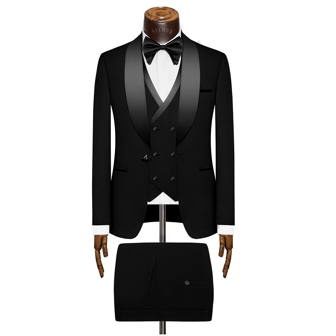 کت وشلوار ژیله یقه آرشال تاکسیدو دامادی سیامد کد  ED 403/04/02