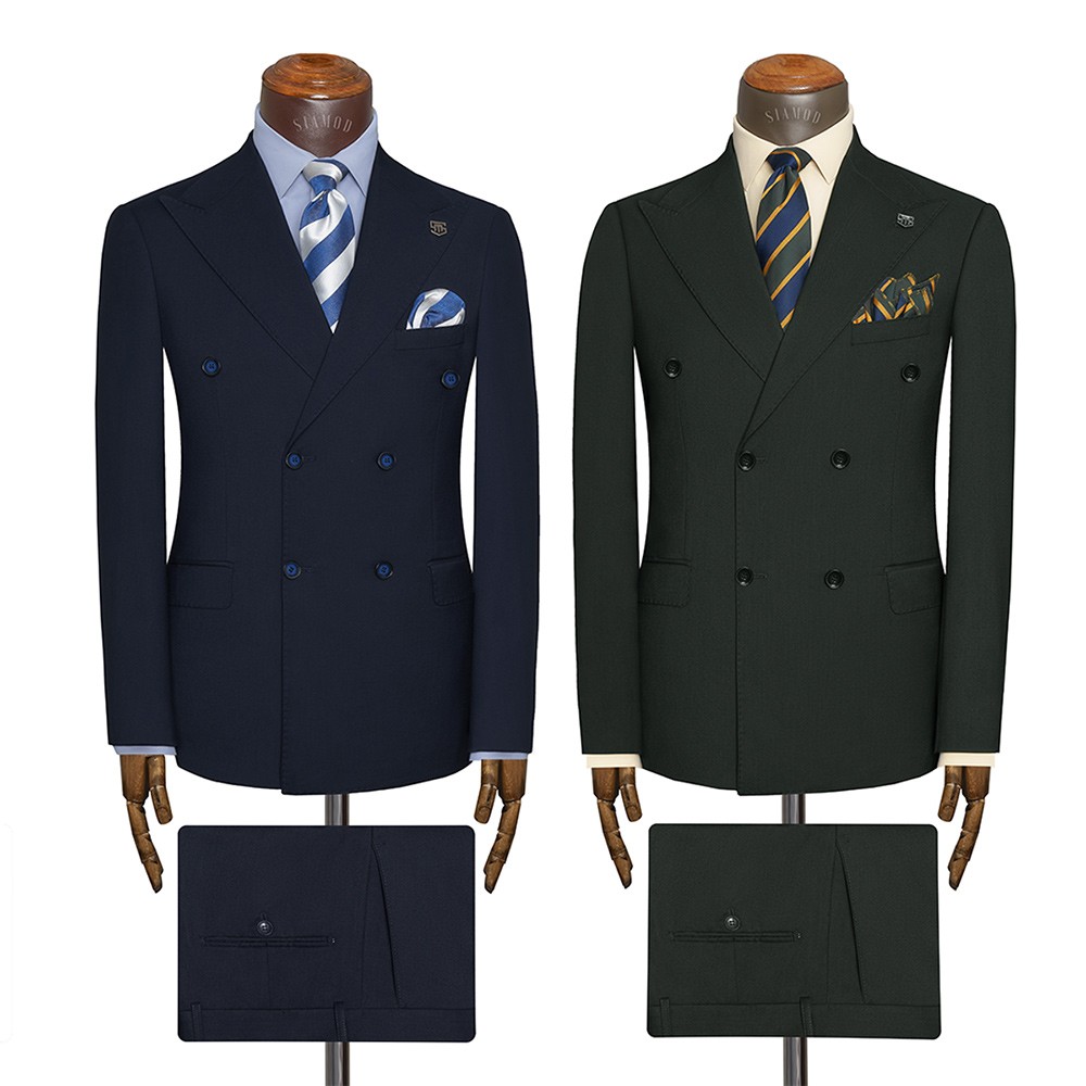 کت و شلوار دبل برست یقه بلیزر شاخدار دنیلو سیامد siamod مدل H-10-28