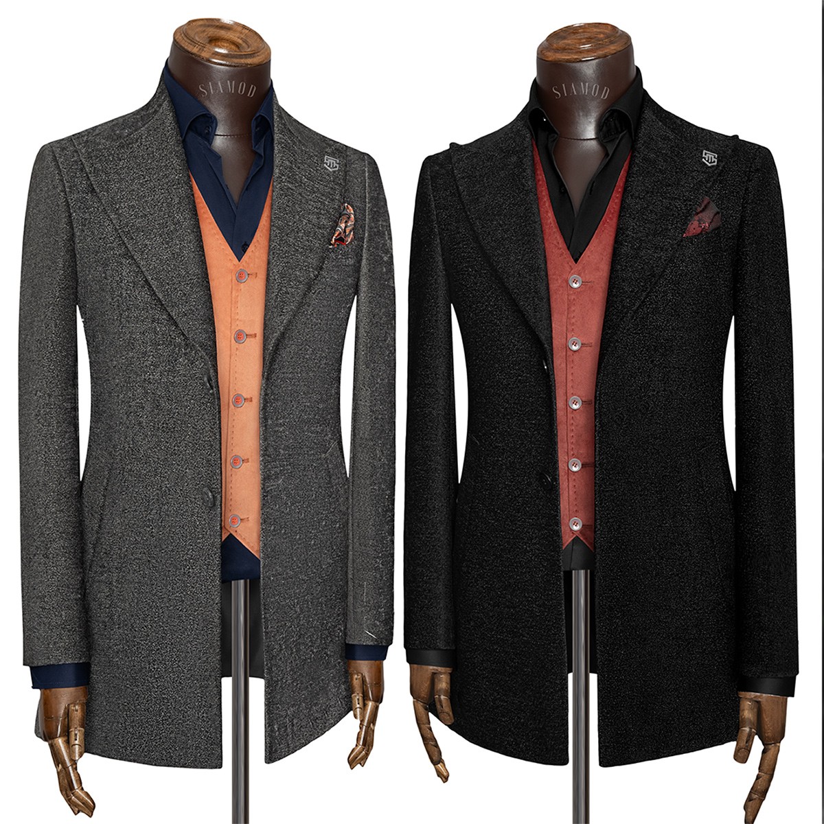 پالتو یقه بلیزر ایتالیایی دو دکمه تک چاک استون ویل سیامد کد H_S 22/07/402